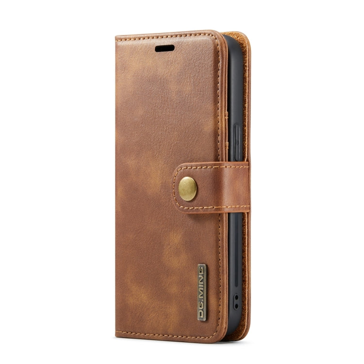 For iPhone 15 Pro DG.MING Crazy Horse Texture Detachable Magnetic Leather Phone Case(Brown) - iPhone 15 Pro Cases by DG.MING | Online Shopping UK | buy2fix