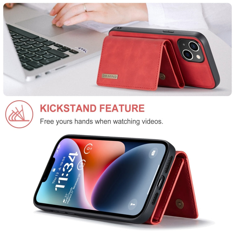 For iPhone 15 Plus DG.MING M1 Series 3-Fold Multi Card Wallet Leather Phone Case(Red) - iPhone 15 Plus Cases by DG.MING | Online Shopping UK | buy2fix