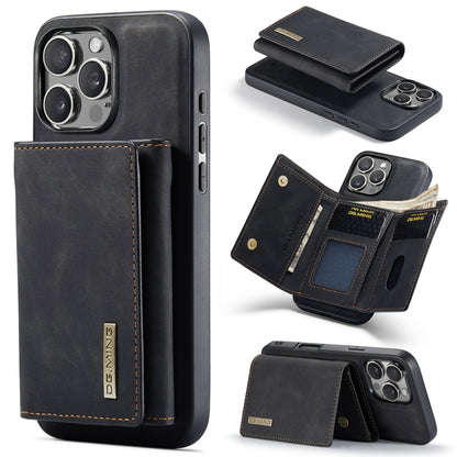 For iPhone 16 Pro DG.MING M1 Series 3-Fold Multi Card Wallet Leather Phone Case(Black) - iPhone 16 Pro Cases by DG.MING | Online Shopping UK | buy2fix