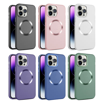 For iPhone 15 CD Texture MagSafe Frosted Translucent Phone Case(Royal Blue) - iPhone 15 Cases by buy2fix | Online Shopping UK | buy2fix