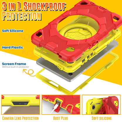 For Samsung Galaxy Tab A9 Spider Rotation Handle Silicone Hybrid PC Tablet Case(Yellow Red) - Galaxy Tab A9 by buy2fix | Online Shopping UK | buy2fix