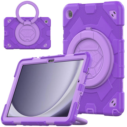 For Samsung Galaxy Tab A9 Spider Rotation Handle Silicone Hybrid PC Tablet Case(Purple) - Galaxy Tab A9 by buy2fix | Online Shopping UK | buy2fix