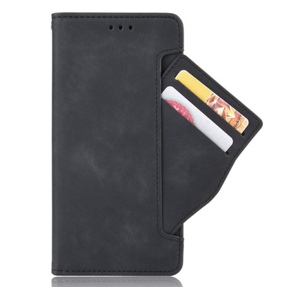 For iPhone 16 Plus Skin Feel Calf Texture Card Slots Leather Phone Case(Black) - iPhone 16 Plus Cases by buy2fix | Online Shopping UK | buy2fix