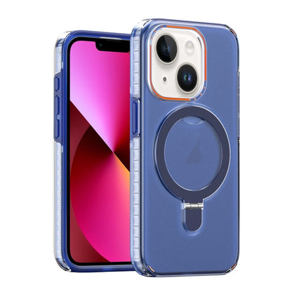 For iPhone 13 Colorful 2 in 1 MagSafe Holder Phone Case(Blue) - iPhone 13 Cases by buy2fix | Online Shopping UK | buy2fix