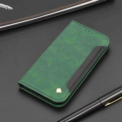 For iPhone 16 Pro Max Skin Feel Splicing Leather Phone Case(Green) - iPhone 16 Pro Max Cases by buy2fix | Online Shopping UK | buy2fix