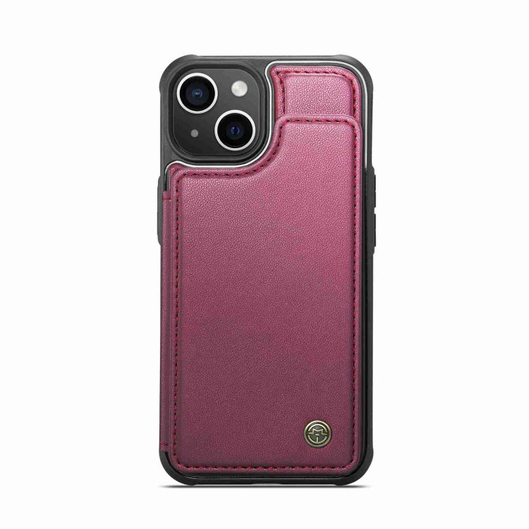 For iPhone 15 CaseMe C22 Card Slots Holder RFID Anti-theft Phone Case(Wine Red) - iPhone 15 Pro Cases by CaseMe | Online Shopping UK | buy2fix