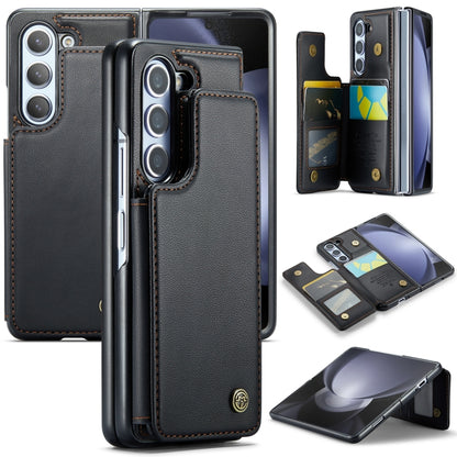 For Samsung Galaxy Z Fold5 CaseMe C22 PC+TPU Business Style RFID Anti-theft Leather Phone Case(Black) - Galaxy Z Fold5 Cases by CaseMe | Online Shopping UK | buy2fix