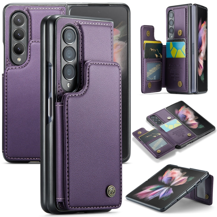 For Samsung Galaxy Z Fold3 5G CaseMe C22 PC+TPU Business Style RFID Anti-theft Leather Phone Case(Purple) - Galaxy Phone Cases by CaseMe | Online Shopping UK | buy2fix