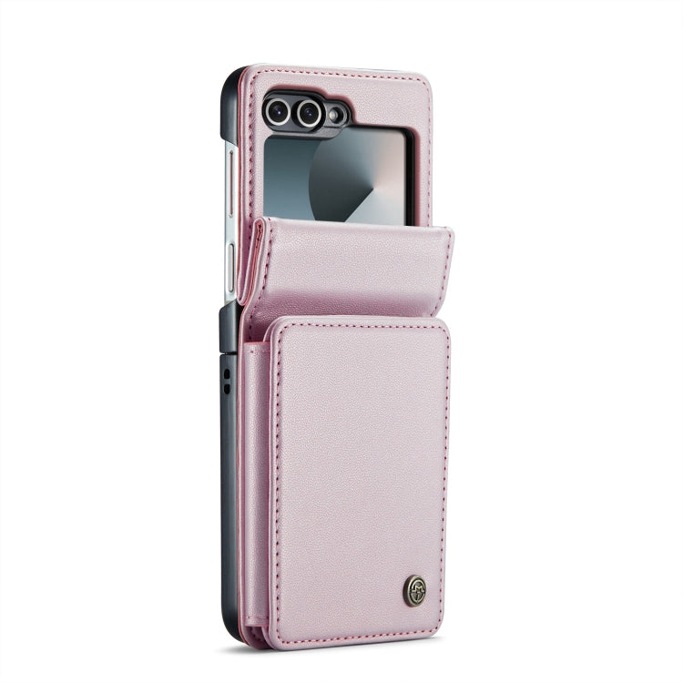 For Samsung Galaxy Z Flip6 5G CaseMe C22 PC+TPU Business Style RFID Anti-theft Leather Phone Case(Pink) - Galaxy Z Flip6 5G Cases by CaseMe | Online Shopping UK | buy2fix