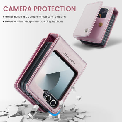 For Samsung Galaxy Z Flip6 5G CaseMe C22 PC+TPU Business Style RFID Anti-theft Leather Phone Case(Pink) - Galaxy Z Flip6 5G Cases by CaseMe | Online Shopping UK | buy2fix