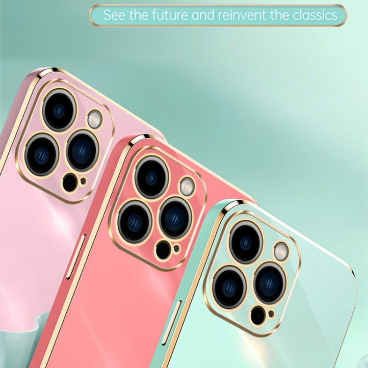 For iPhone 16 Pro Max XINLI Straight Edge 6D Electroplate TPU Phone Case(Pink) - iPhone 16 Pro Max Cases by XINLI | Online Shopping UK | buy2fix