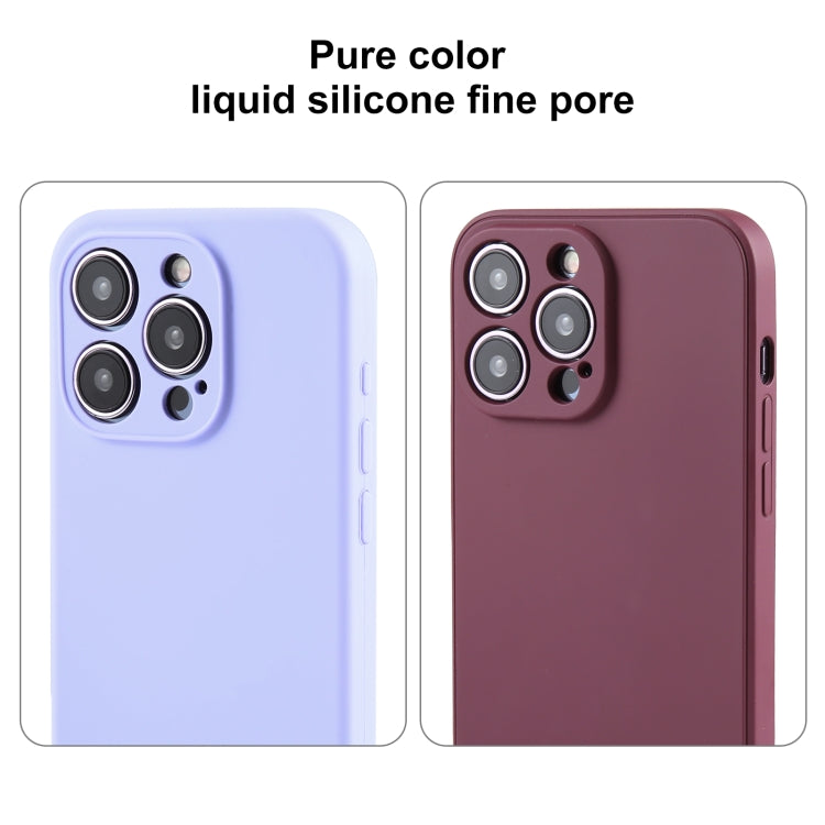 For iPhone 16 Pro Pure Color Liquid Silicone Fine Pore Phone Case(Black Currant) - iPhone 16 Pro Cases by buy2fix | Online Shopping UK | buy2fix