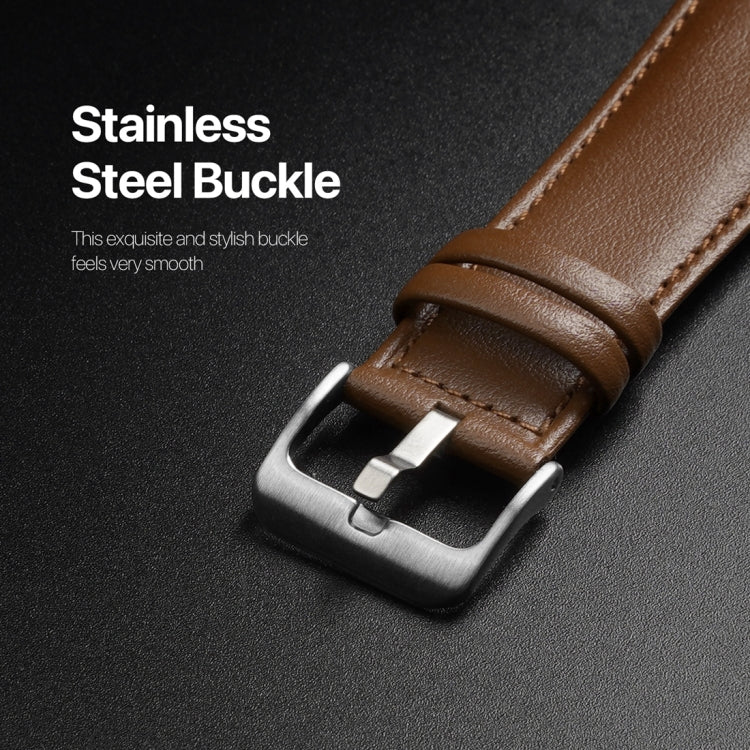 For Apple Watch 7 45mm DUX DUCIS YS Series Genuine Leather Watch Band(Brown) - Watch Bands by DUX DUCIS | Online Shopping UK | buy2fix