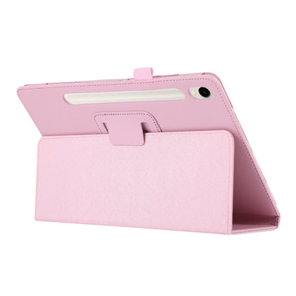 For Samsung Galaxy Tab S9+ Litchi Texture Leather Tablet Case with Holder(Rose Red) - Other Galaxy Tab PC by buy2fix | Online Shopping UK | buy2fix