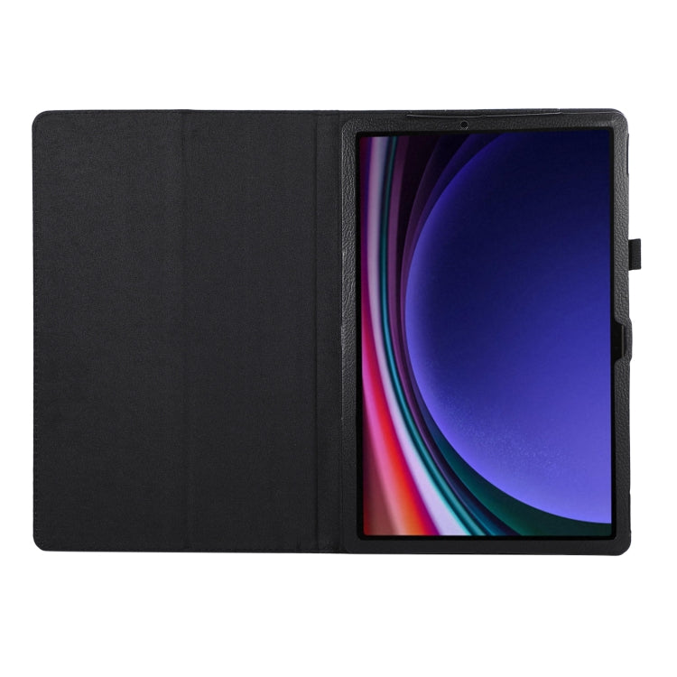 For Samsung Galaxy Tab S9 Ultra Litchi Texture Leather Tablet Case with Holder(Black) - Other Galaxy Tab PC by buy2fix | Online Shopping UK | buy2fix