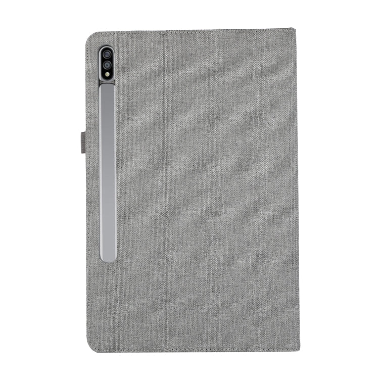 For Samsung Galaxy Tab S9 Horizontal Flip TPU + Fabric PU Leather Tablet Case(Grey) - Galaxy Tab S9 Cases by buy2fix | Online Shopping UK | buy2fix