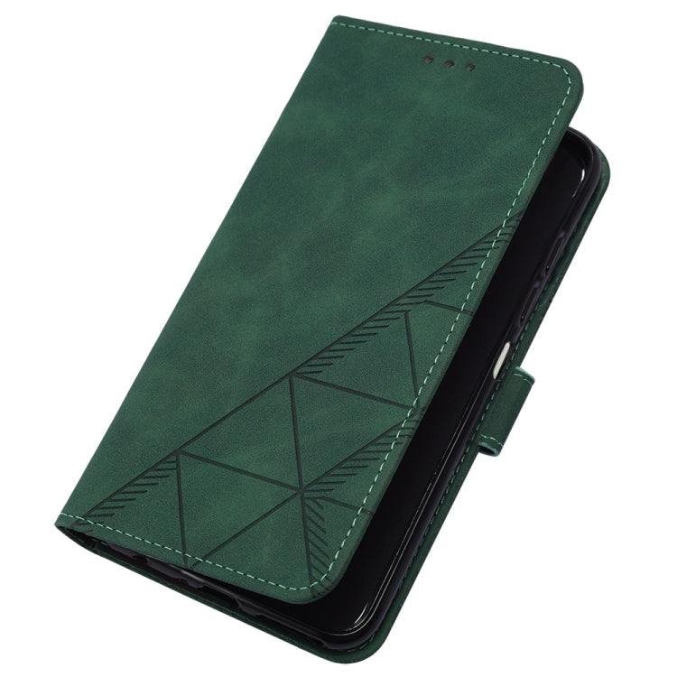 For Motorola Moto G Play 5G 2024 Crossbody 3D Embossed Flip Leather Phone Case(Dark Green) - Motorola Cases by buy2fix | Online Shopping UK | buy2fix