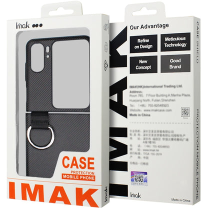 For Samsung Galaxy Z Flip5 5G imak Ruiyi Series Carbon Fiber Phone Case with Ring Holder - Galaxy Z Flip5 Cases by imak | Online Shopping UK | buy2fix