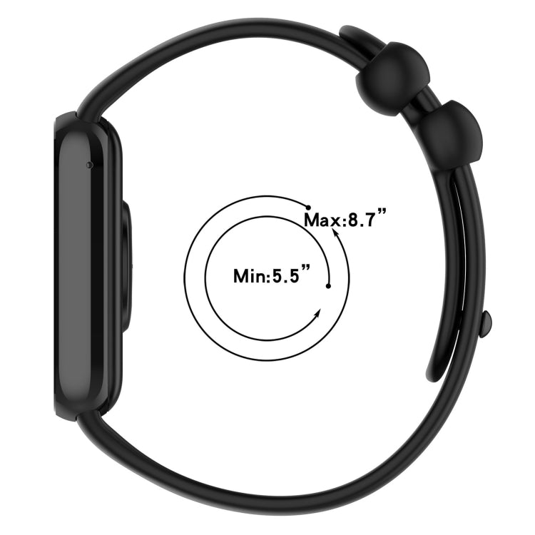 For Xiaomi Mi Band 8 Pro Solid Color Black Buckle Silicone Watch Band(Black) - Watch Bands by buy2fix | Online Shopping UK | buy2fix