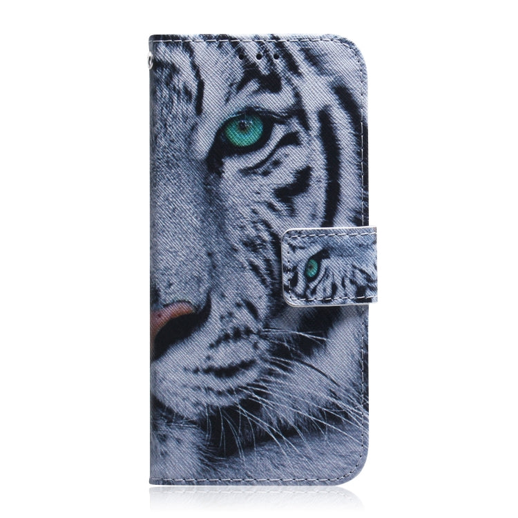 For Motorola Moto G Play 4G 2024 Coloured Drawing Flip Leather Phone Case(Tiger) - Motorola Cases by buy2fix | Online Shopping UK | buy2fix