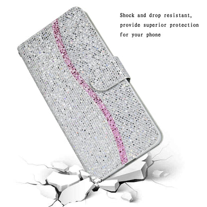 For iPhone 16 Glitter Powder Filp Leather Phone Case(Silver) - iPhone 16 Cases by buy2fix | Online Shopping UK | buy2fix