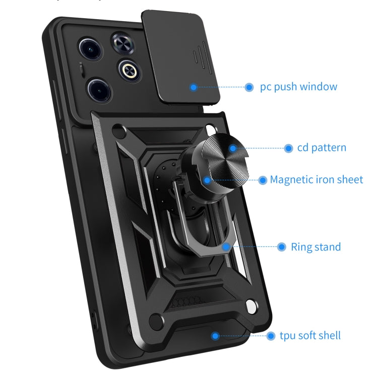 For Infinix Hot 40i / Smart 8 Sliding Camera Cover Design TPU+PC Phone Case(Blue) - Infinix Cases by buy2fix | Online Shopping UK | buy2fix