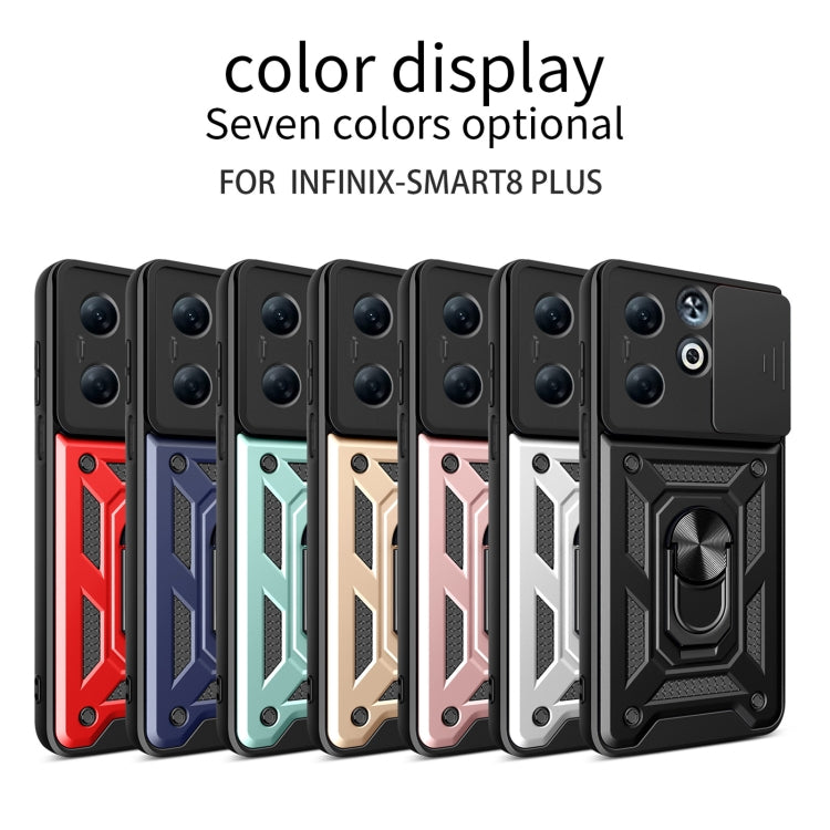 For Infinix Smart 8 Plus / 8 Pro Sliding Camera Cover Design TPU+PC Phone Case(Red) - Infinix Cases by buy2fix | Online Shopping UK | buy2fix