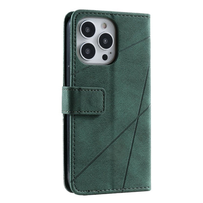 For iPhone 16 Pro Max Skin Feel Splicing Leather Phone Case(Green) - iPhone 16 Pro Max Cases by buy2fix | Online Shopping UK | buy2fix