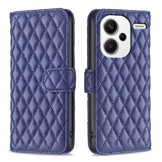 For Xiaomi Redmi Note 13 Pro+ 5G Diamond Lattice Wallet Leather Flip Phone Case(Blue) - Note 13 Pro+ Cases by buy2fix | Online Shopping UK | buy2fix