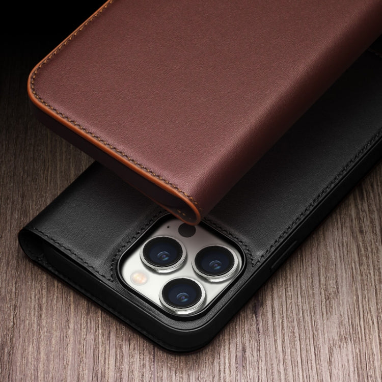 For iPhone 15 QIALINO Classic Gen2 Genuine Leather Phone Case(Brown) - iPhone 15 Cases by QIALINO | Online Shopping UK | buy2fix