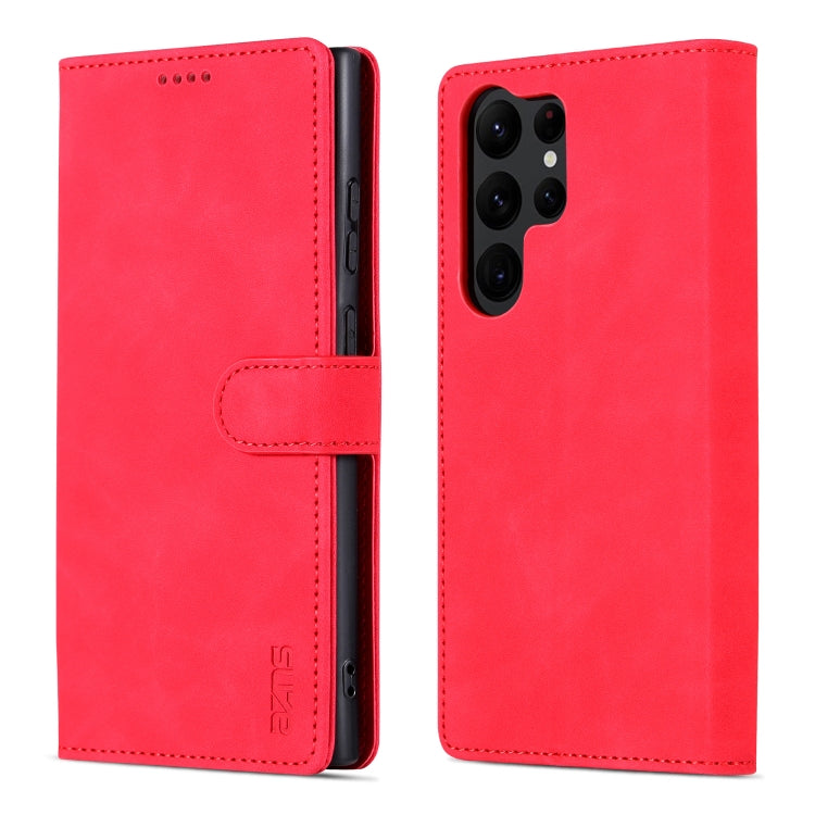 For Samsung Galaxy S24 Ultra 5G AZNS Skin Feel Calf Texture Flip Leather Phone Case(Red) - Galaxy S24 Ultra 5G Cases by AZNS | Online Shopping UK | buy2fix