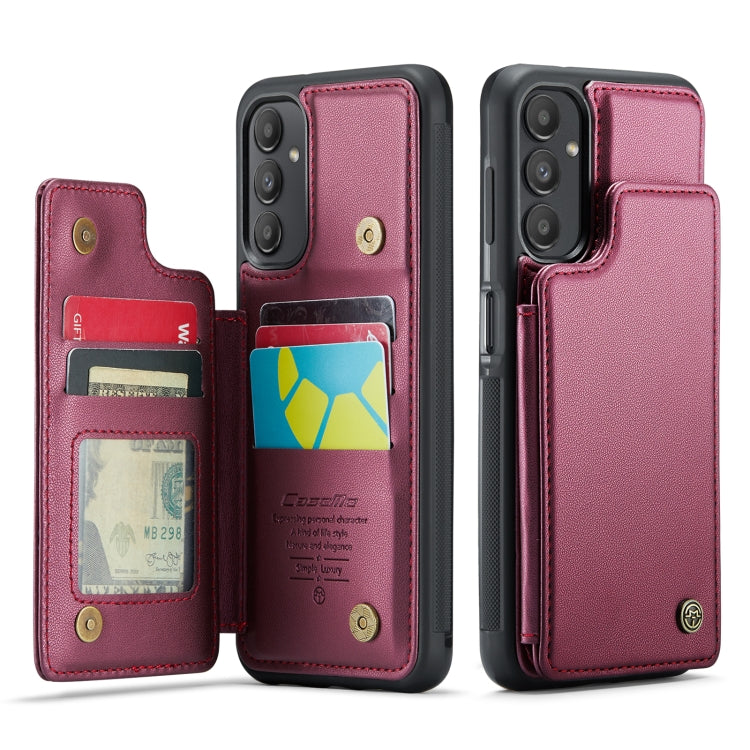 For Samsung Galaxy A13 5G CaseMe C22 Card Slots Holder RFID Anti-theft Phone Case(Wine Red) - Galaxy Phone Cases by CaseMe | Online Shopping UK | buy2fix