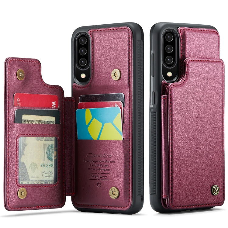 For Samsung Galaxy A30s/A50s/A50 CaseMe C22 Card Slots Holder RFID Anti-theft Phone Case(Wine Red) - Galaxy Phone Cases by CaseMe | Online Shopping UK | buy2fix