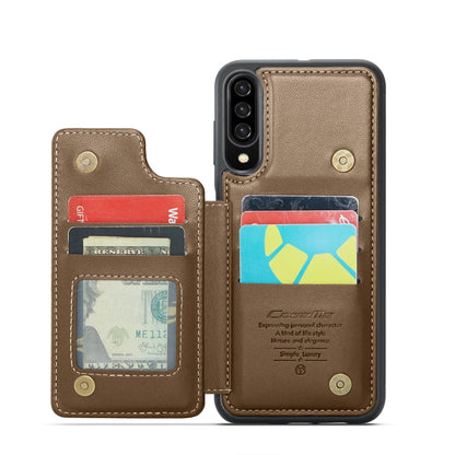 For Samsung Galaxy A30s/A50s/A50 CaseMe C22 Card Slots Holder RFID Anti-theft Phone Case(Brown) - Galaxy Phone Cases by CaseMe | Online Shopping UK | buy2fix