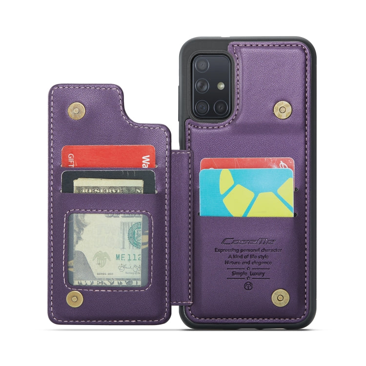 For Samsung Galaxy A51 4G CaseMe C22 Card Slots Holder RFID Anti-theft Phone Case(Purple) - Galaxy Phone Cases by CaseMe | Online Shopping UK | buy2fix