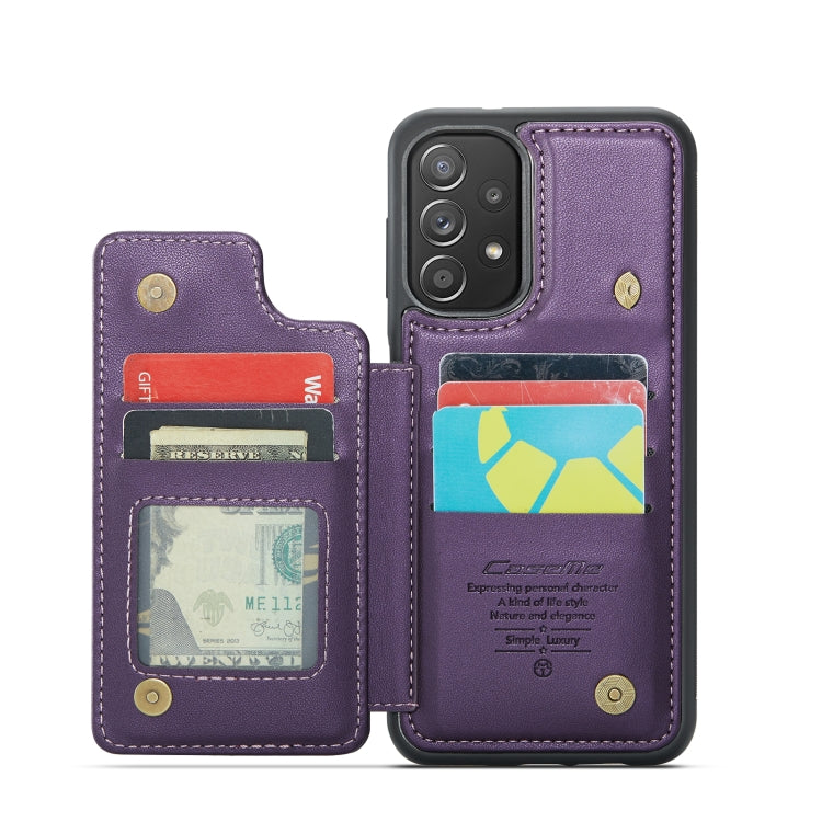 For Samsung Galaxy A52 4G/5G/A52s 5G CaseMe C22 Card Slots Holder RFID Anti-theft Phone Case(Purple) - Galaxy Phone Cases by CaseMe | Online Shopping UK | buy2fix