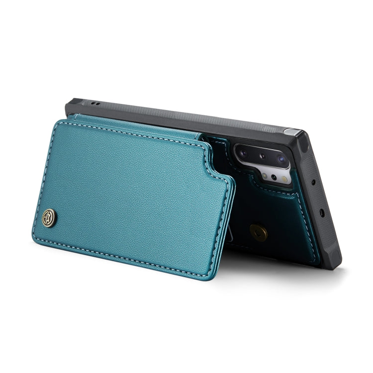 For Samsung Galaxy Note10+ 5G CaseMe C22 Card Slots Holder RFID Anti-theft Phone Case(Blue Green) - Galaxy Phone Cases by CaseMe | Online Shopping UK | buy2fix