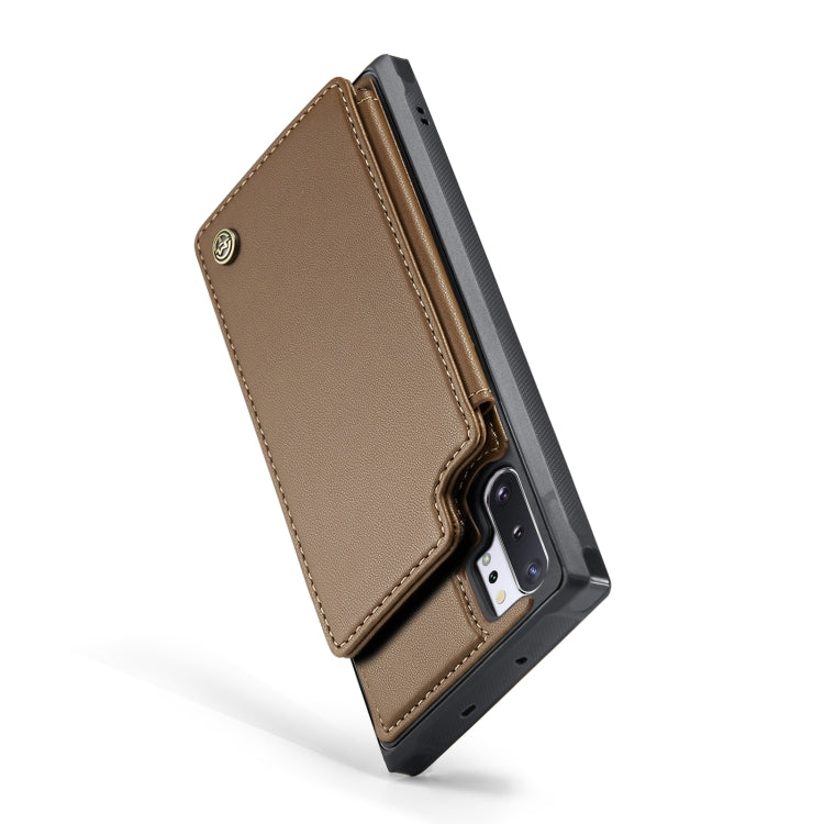 For Samsung Galaxy Note10+ 5G CaseMe C22 Card Slots Holder RFID Anti-theft Phone Case(Brown) - Galaxy Phone Cases by CaseMe | Online Shopping UK | buy2fix