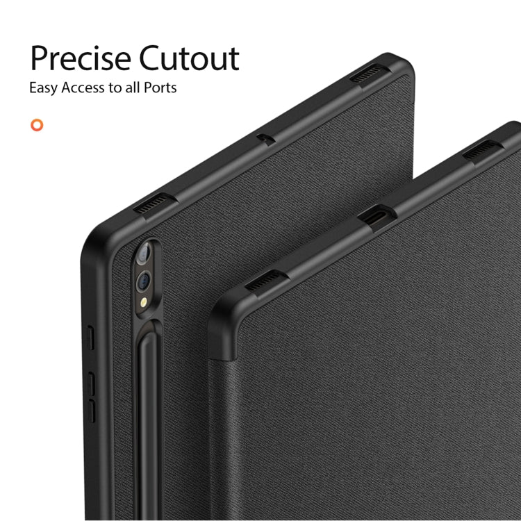 For Samsung Galaxy Tab S10+ DUX DUCIS Domo Series Magnetic Flip Leather Tablet Case(Black) - Tab S10+ Cases by DUX DUCIS | Online Shopping UK | buy2fix