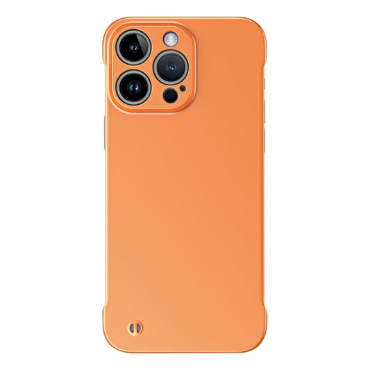 For iPhone 14 Pro Frameless Metallic Paint Hybrid PC Phone Case(Orange) - iPhone 14 Pro Cases by buy2fix | Online Shopping UK | buy2fix