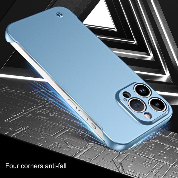 For iPhone 13 Pro Frameless Metallic Paint Hybrid PC Phone Case(Sierra Blue) - iPhone 13 Pro Cases by buy2fix | Online Shopping UK | buy2fix