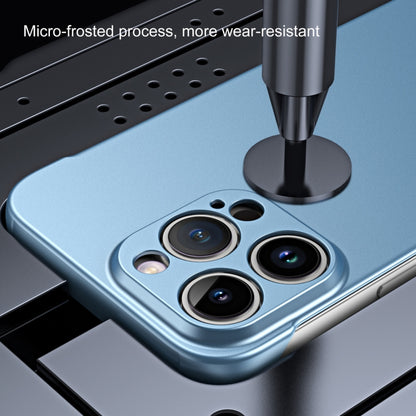 For iPhone 14 Pro Frameless Metallic Paint Hybrid PC Phone Case(Space Silver) - iPhone 14 Pro Cases by buy2fix | Online Shopping UK | buy2fix