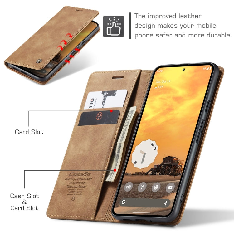 For Google Pixel 9 / 9 Pro CaseMe 013 Multifunctional Horizontal Flip Leather Phone Case(Brown) - Google Cases by CaseMe | Online Shopping UK | buy2fix