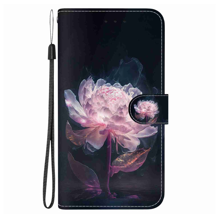 For Xiaomi 13 Pro 5G Crystal Texture Colored Drawing Leather Phone Case(Purple Peony) - 13 Pro Cases by buy2fix | Online Shopping UK | buy2fix