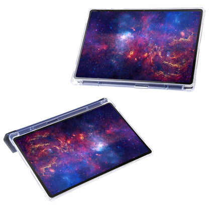 For Samsung Galaxy Tab S9+ Clear Acrylic Deformation Leather Tablet Case(Dark Blue) - Galaxy Tab S9+ Cases by buy2fix | Online Shopping UK | buy2fix