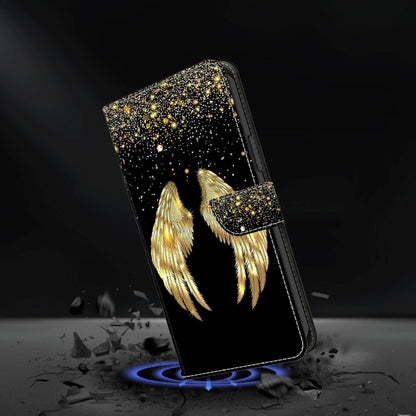 For Motorola Moto G Play 2024 Crystal 3D Shockproof Protective Leather Phone Case(Golden Wings) - Motorola Cases by buy2fix | Online Shopping UK | buy2fix