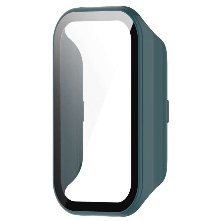 For Xiaomi Smart Band 8 Active / Redmi Band 2 PC + Tempered Film Integrated Watch Protective Case(Pine Green) - Watch Cases by buy2fix | Online Shopping UK | buy2fix