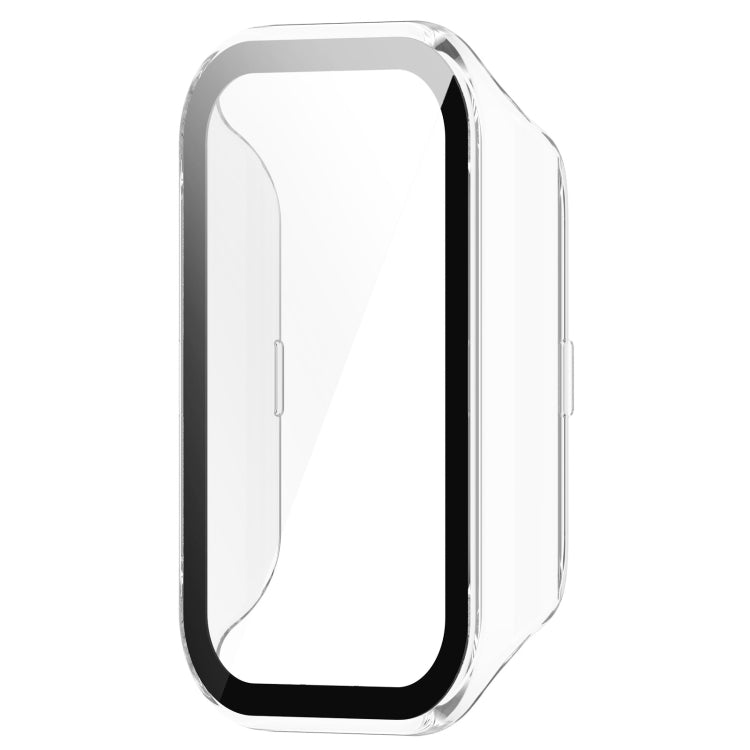 For Xiaomi Smart Band 8 Active / Redmi Band 2 PC + Tempered Film Integrated Watch Protective Case(Transparent White) - Watch Cases by buy2fix | Online Shopping UK | buy2fix