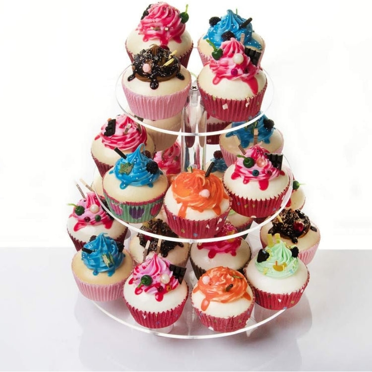 YX062 3 Tier Acrylic Circular Cupcake Stand - Storage Boxes by buy2fix | Online Shopping UK | buy2fix