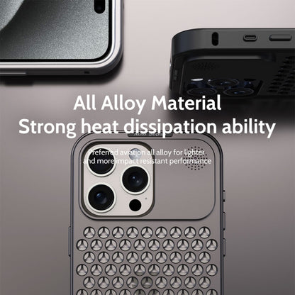 For iPhone 15 Pro Max R-JUST RJ58 Aromatherapy Metal Cooling Phone Case(Silver) - iPhone 15 Pro Max Cases by R-JUST | Online Shopping UK | buy2fix